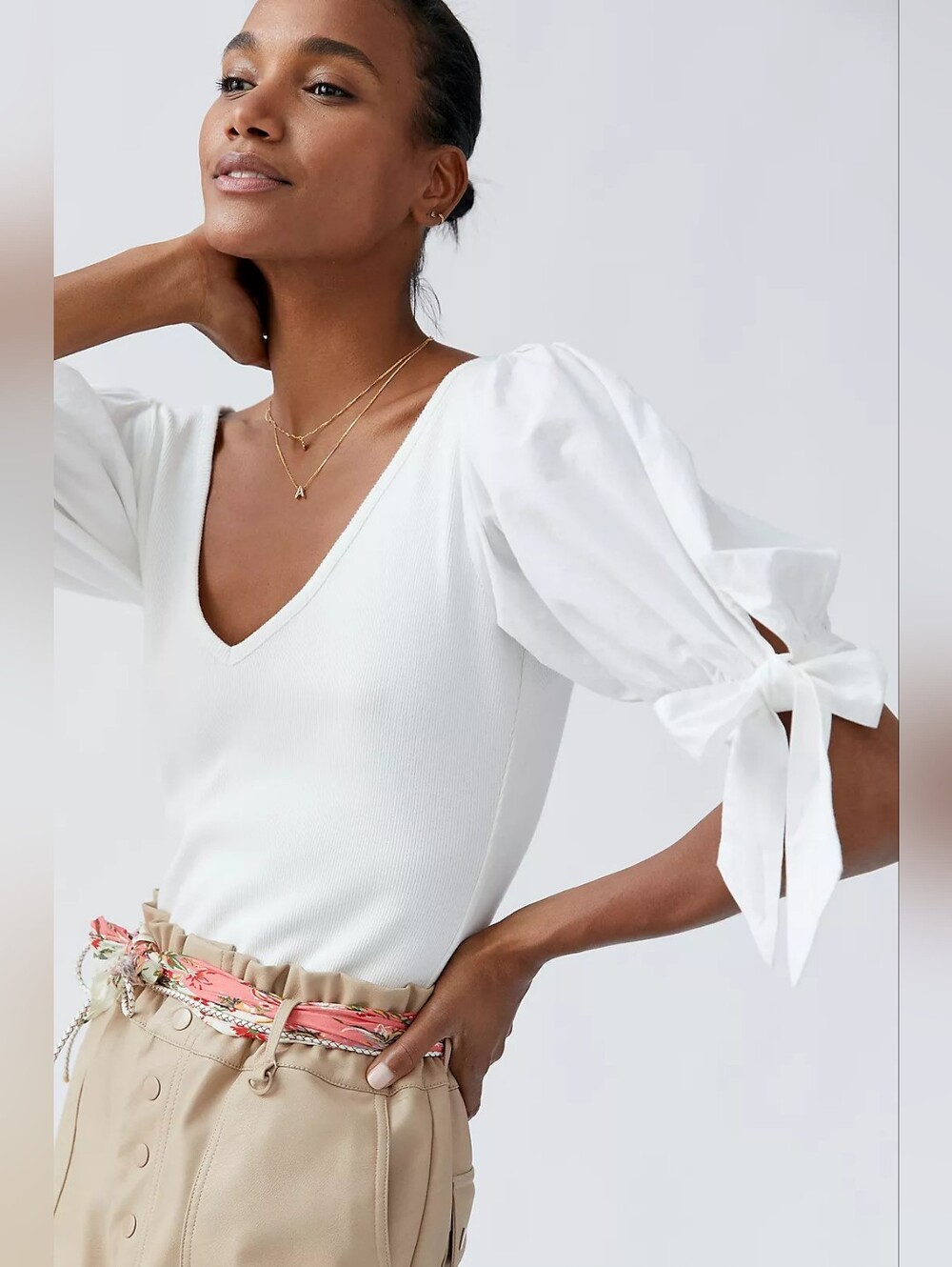 Anthropologie Maeve Puff-Sleeved Top M